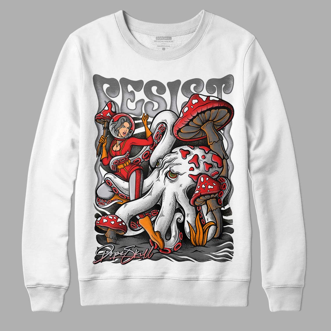 Grey Sneakers DopeSkill Sweatshirt Resist Graphic Streetwear - White 