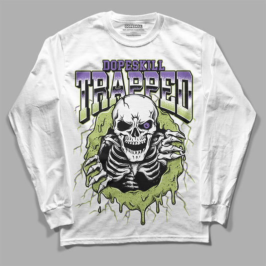 Jordan 4 Retro Canyon Purple DopeSkill Long Sleeve T-Shirt Trapped Halloween Graphic Streetwear -  White 