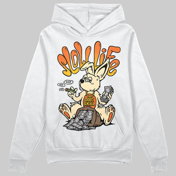Orange, Black and White Sneakers DopeSkill Hoodie Sweatshirt Slow Life Graphic Streetwear - White