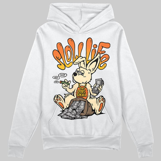Orange, Black and White Sneakers DopeSkill Hoodie Sweatshirt Slow Life Graphic Streetwear - White