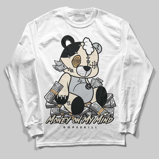 Jordan 5 Retro Reverse Metallic DopeSkill Long Sleeve T-Shirt MOMM Bear Graphic Streetwear - White