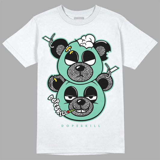 Jordan 3 "Green Glow" DopeSkill T-Shirt New Double Bear Graphic Streetwear - White 