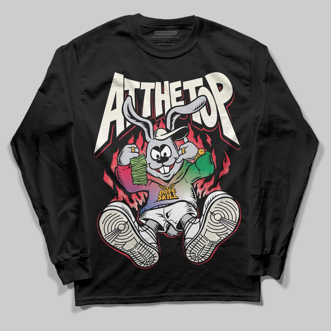 Jordan 11 Retro 285 Atlanta DopeSkill Long Sleeve T-Shirt At The Top Graphic Streetwear - Black