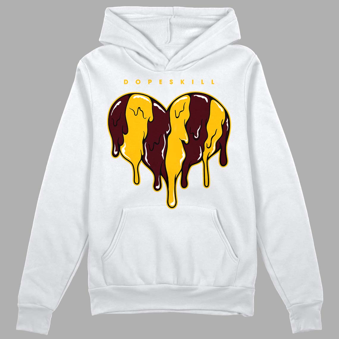 Dunk Yellow Bordeaux DopeSkill Hoodie Sweatshirt Slime Drip Heart Graphic Streetwear - White