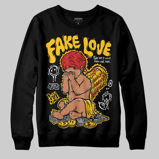 Yellow Collection DopeSkill Sweatshirt New Fake Love Graphic