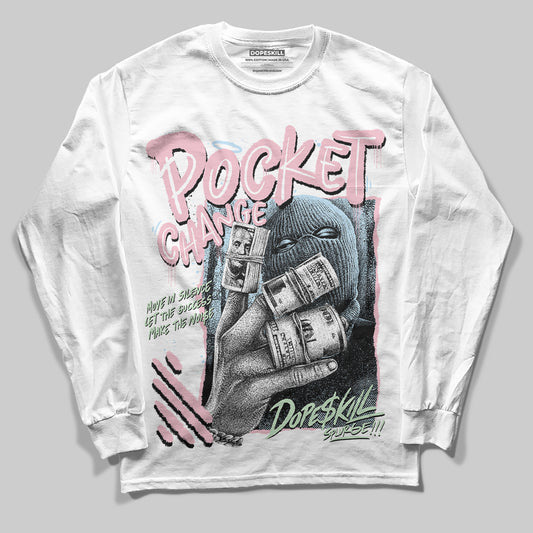 Jordan 4 Retro Valentine's Day (2026) (GS) DopeSkill Long Sleeve T-Shirt Pocket Change Graphic Streetwear - White