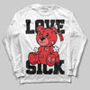 Red Sneakers DopeSkill Long Sleeve T-Shirt Love Sick Graphic Streetwear - White