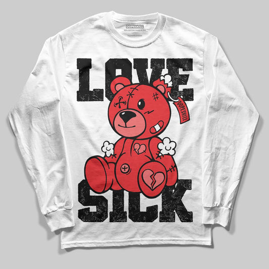 Red Sneakers DopeSkill Long Sleeve T-Shirt Love Sick Graphic Streetwear - White