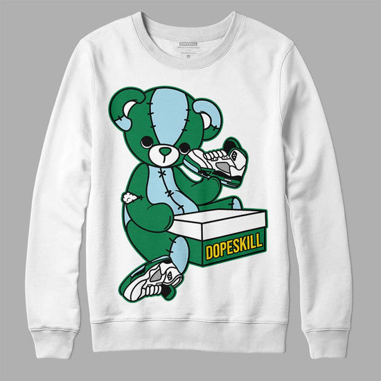 Jordan 5 “Lucky Green” DopeSkill Sweatshirt Sneakerhead BEAR Graphic Streetwear - White 