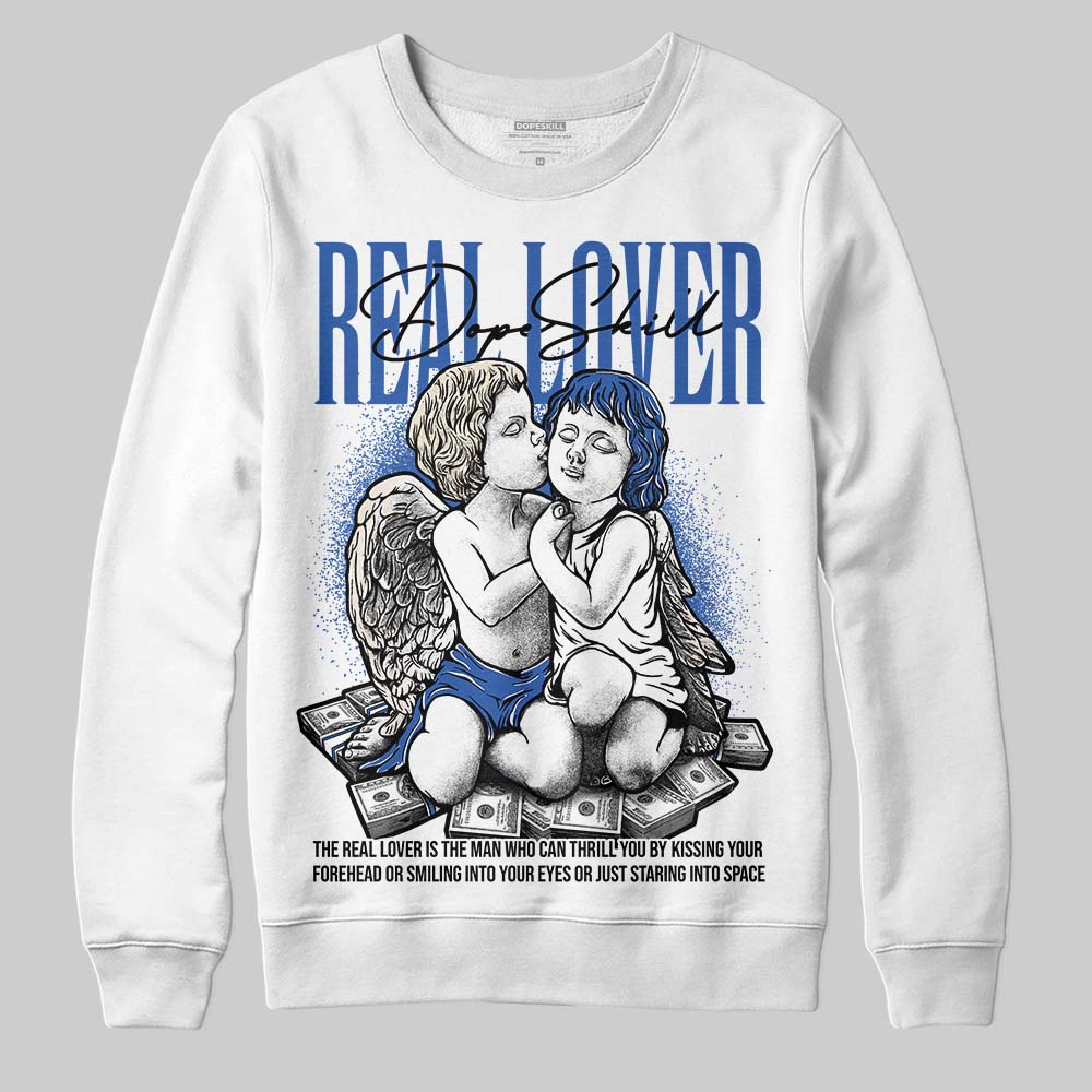 Jordan 1 Low Travis Scott x Fragment DopeSkill Sweatshirt Real Lover Graphic Streetwear - White