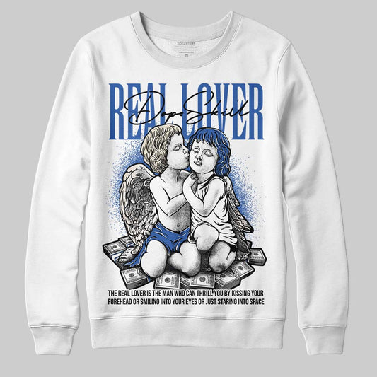 Jordan 1 Low Travis Scott x Fragment DopeSkill Sweatshirt Real Lover Graphic Streetwear - White
