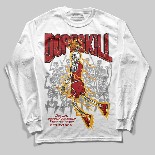 Nigel Sylvester x Air Jordan 4 ‘Brick by Brick’ DopeSkill Long Sleeve T-Shirt Thunder Dunk Graphic Streetwear - White