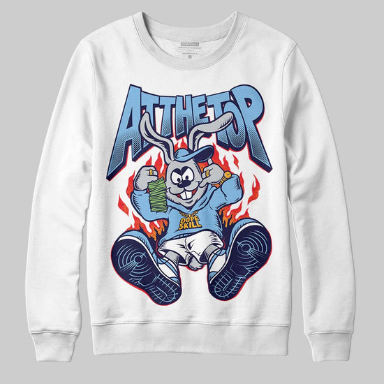 University Blue Sneakers DopeSkill Sweatshirt At The Top Graphic Streetwear - White 