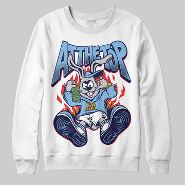 University Blue Sneakers DopeSkill Sweatshirt At The Top Graphic Streetwear - White 