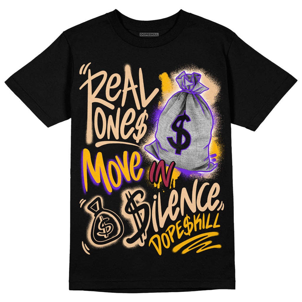 Jordan 7 SE Afrobeats DopeSkill T-Shirt Real Ones Move In Silence Graphic Streetwear - Black 