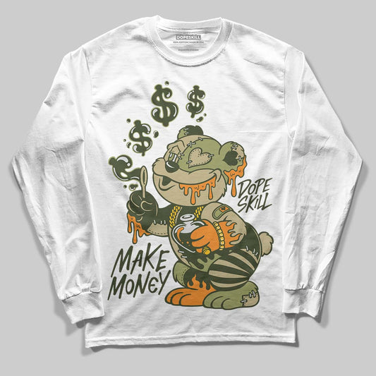 Olive Sneakers DopeSkill Long Sleeve T-Shirt Make Money Graphic Streetwear - White