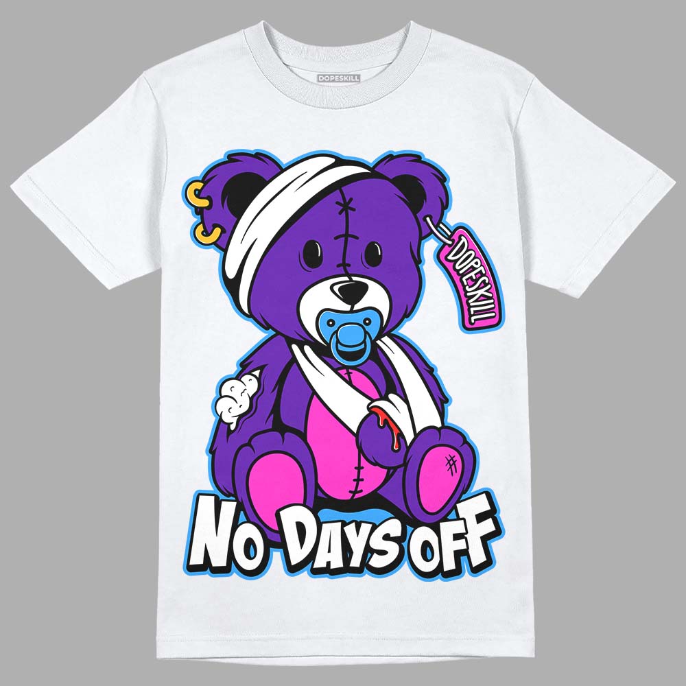 Dunk Low Championship Court Purple DopeSkill T-Shirt Hurt Bear Graphic Streetwear - White