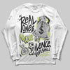 Jordan 5 “Luminous Green” DopeSkill Long Sleeve T-Shirt Real Ones Move In Silence Graphic Streetwear - White