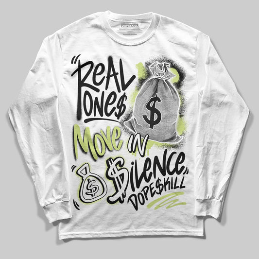 Jordan 5 “Luminous Green” DopeSkill Long Sleeve T-Shirt Real Ones Move In Silence Graphic Streetwear - White