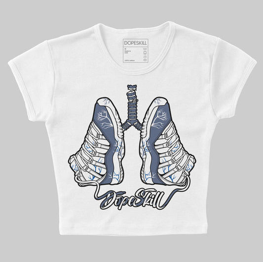 Jordan 11 Retro Low Diffused Blue DopeSkill Women's Crop Top Breathe Graphic Streetwear - White