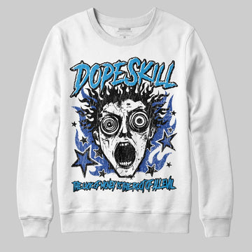 Royal Blue Sneakers DopeSkill Sweatshirt Root of Evil Graphic Streetwear - White