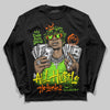 Neon Green Sneakers DopeSkill Long Sleeve T-Shirt All Hustle No Luck Graphic Streetwear - Black