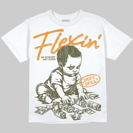 Jordan 5 Olive DopeSkill Oversize Print T-Shirt Flexin' Graphic Streetwear