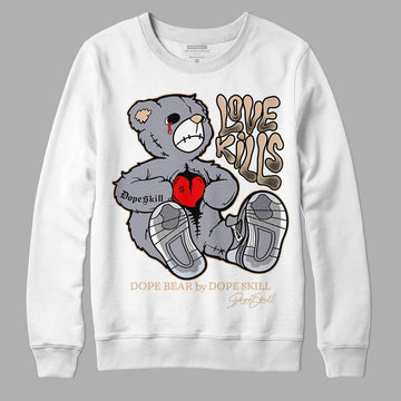 Jordan 4 Retro Frozen Moments DopeSkill Sweatshirt Love Kills Graphic Streetwear - White 