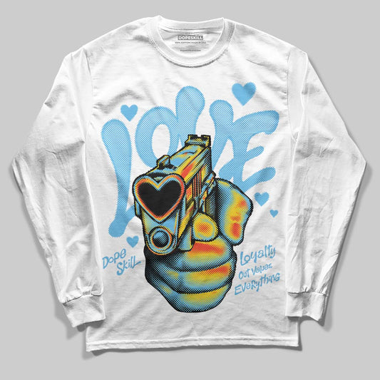 Jordan 11 Retro Legend Blue DopeSkill Long Sleeve T-Shirt Love Shot Graphic Streetwear - White