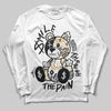 Jordan 5 Retro Reverse Metallic DopeSkill Long Sleeve T-Shirt Smile Through The Pain Graphic Streetwear - White