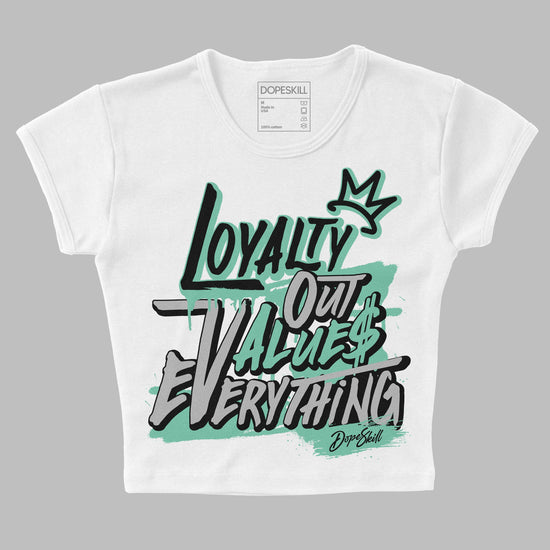 Jordan 3 "Green Glow" DopeSkill Women's Crop Top LOVE Graphic Streetwear  - White 