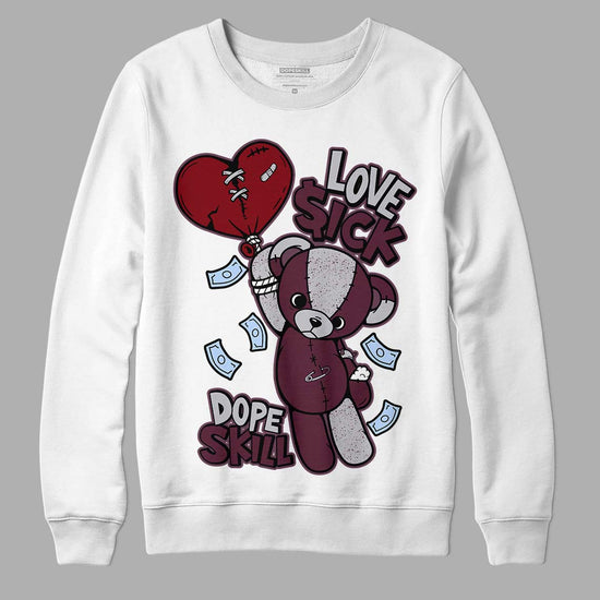 Jordan 5 Retro Burgundy (2023) DopeSkill Sweatshirt Love Sick Graphic Streetwear - White