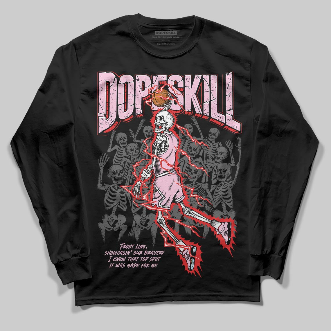 Awake NY x Air Jordan 5 Arctic Pink DopeSkill Long Sleeve T-Shirt Thunder Dunk Graphic Streetwear - Black