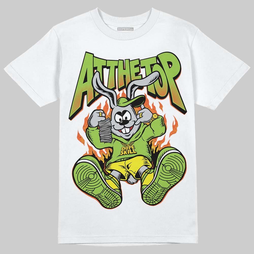 Neon Green Sneakers DopeSkill T-Shirt At The Top Graphic Streetwear - White