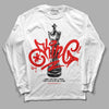 Jordan 4 Retro Red Cement DopeSkill Long Sleeve T-Shirt King Chess Graphic Streetwear - White