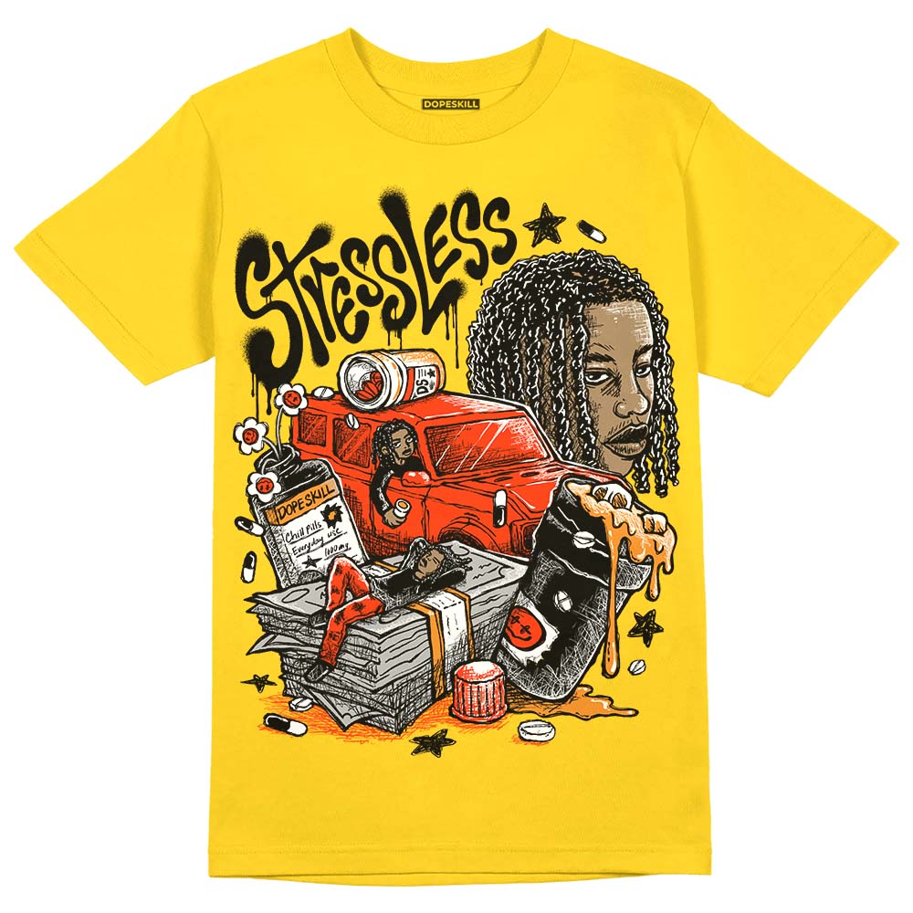 Jordan 4 Retro “Vivid Sulfur” DopeSkill Yellow T-Shirt Stressless Graphic Streetwear