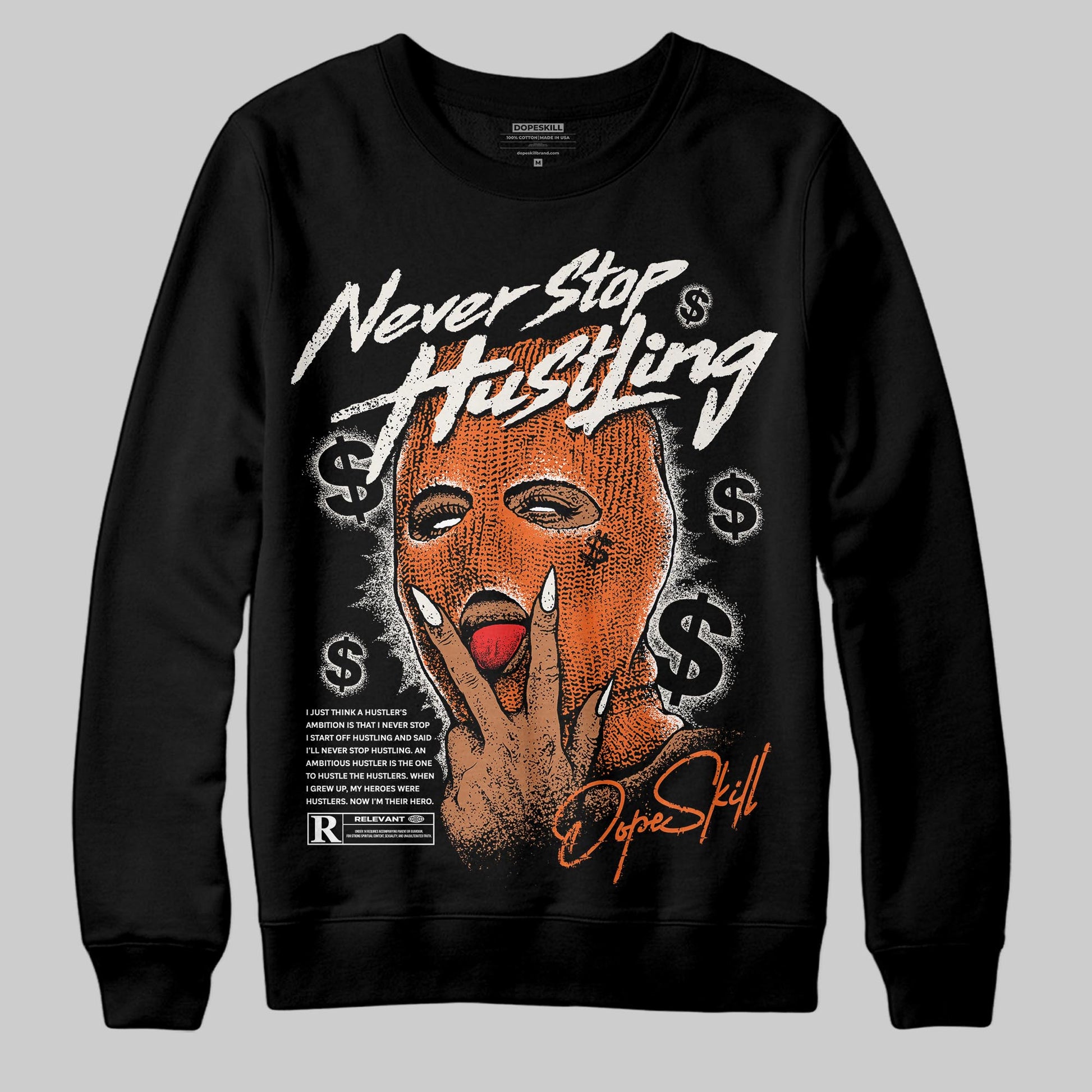 Jordan 1 Retro High OG Shattered Backboard (2025) DopeSkill Sweatshirt Never Stop Hustling Graphic Streetwear - Black