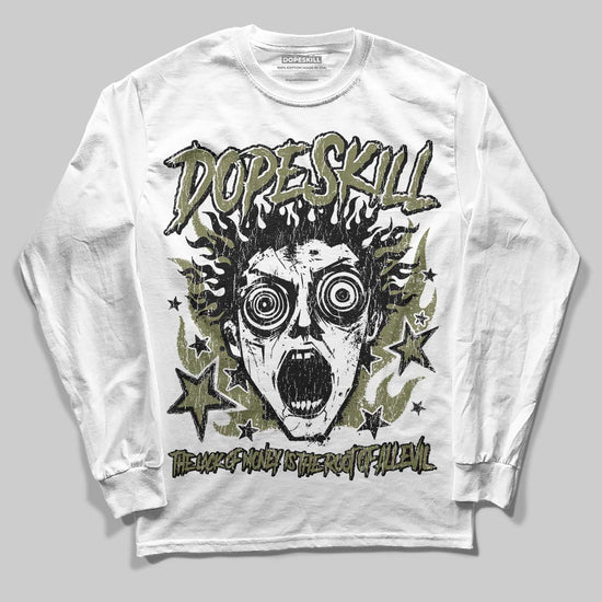 Olive Sneakers DopeSkill Long Sleeve T-Shirt Root of Evil Graphic Streetwear - White