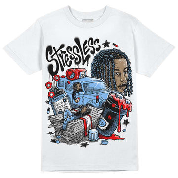 Jordan 9 Powder Blue DopeSkill T-Shirt Stressless Graphic Streetwear - White