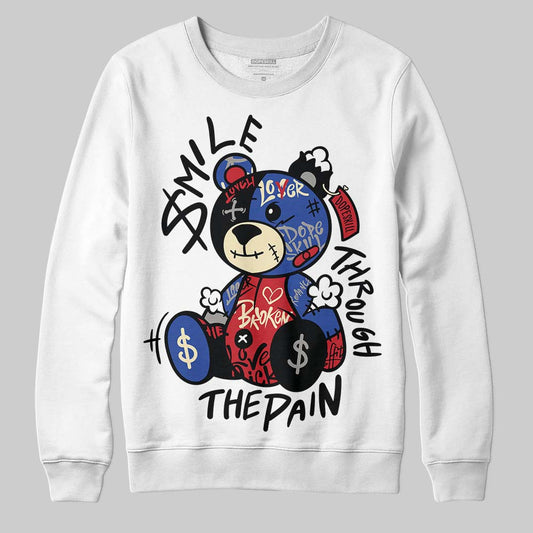 Jordan 4 “Rare Air” DopeSkill Sweatshirt Smile Through The Pain Graphic Streetwear - WHite