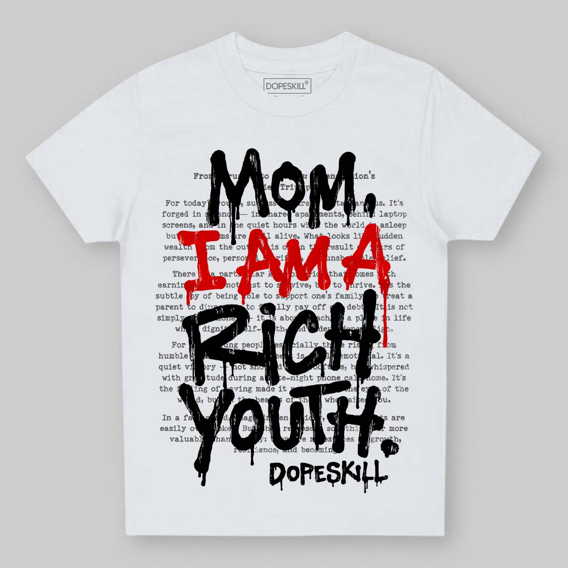 Black and White Sneakers DopeSkill Toddler Kids T-shirt Mom, I Am A Rich Youth Graphic Streetwear - White 