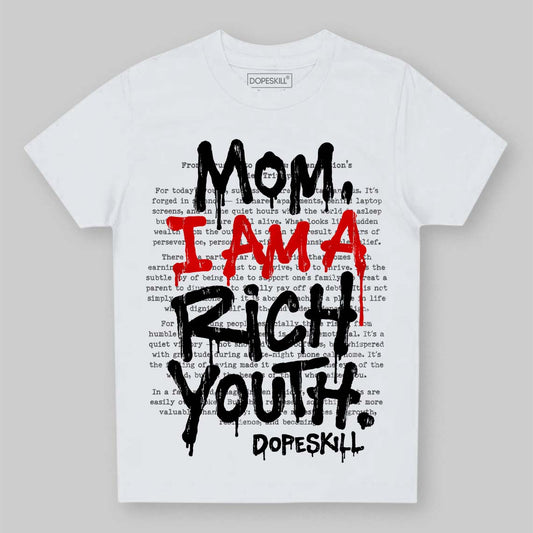 Black and White Sneakers DopeSkill Toddler Kids T-shirt Mom, I Am A Rich Youth Graphic Streetwear - White 