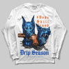 Royal Blue Sneakers DopeSkill Long Sleeve T-Shirt New Drip Season Graphic Streetwear  - White