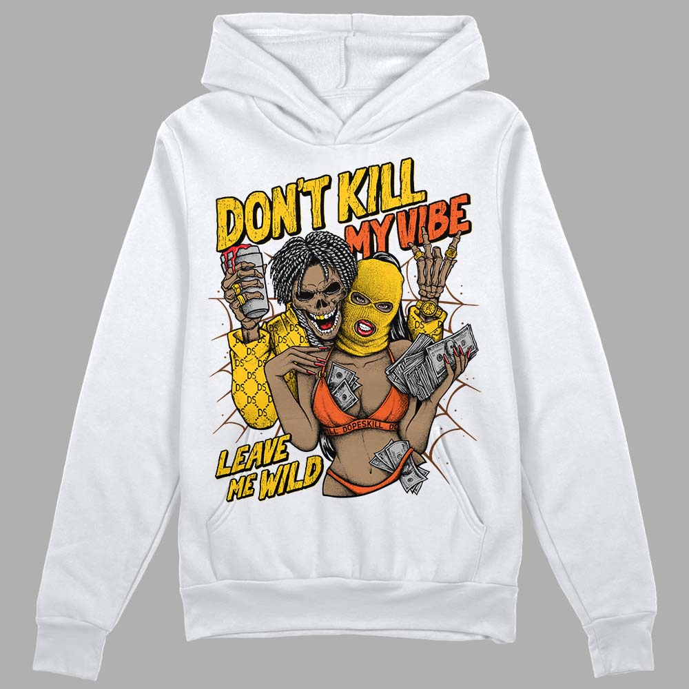 Yellow Sneakers DopeSkill Hoodie Sweatshirt Don't Kill My Vibe Graphic Streetwear - White 