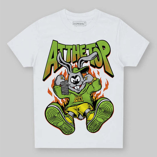 Neon Green Sneakers DopeSkill Toddler Kids T-shirt At The Top Graphic Streetwear - White