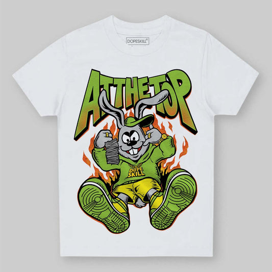 Neon Green Sneakers DopeSkill Toddler Kids T-shirt At The Top Graphic Streetwear - White