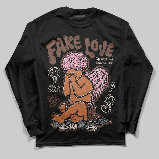 Adidas Campus 00s Dust Cargo Clear ‘Pink’ DopeSkill Long Sleeve T-Shirt False Love Graphic Streetwear - Black