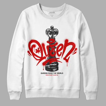 Jordan 1 Retro Low "Black Toe" DopeSkill Sweatshirt Queen Chess Graphic Streetwear - White