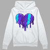 Jordan 6 "Aqua" DopeSkill Hoodie Sweatshirt Slime Drip Heart Graphic Streetwear - White 