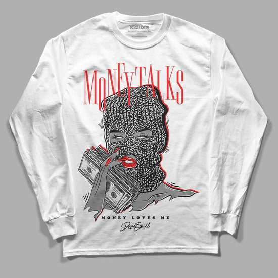 Jordan Spizike Low Bred DopeSkill Long Sleeve T-Shirt Money Talks Graphic Streetwear - White 